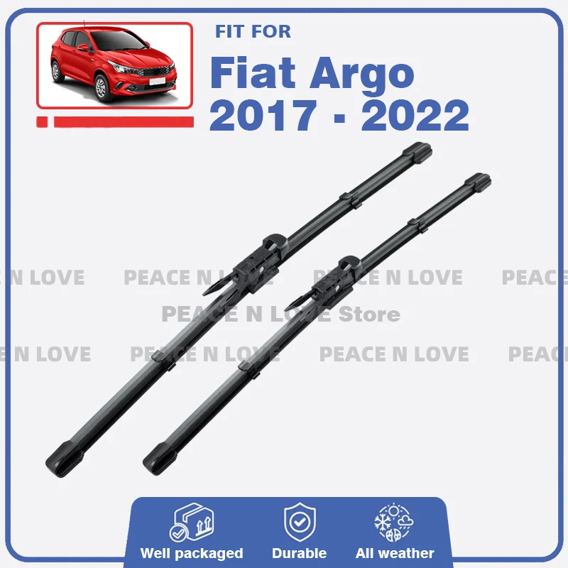 

Front Wiper Blades Set For Fiat Argo 2017 - 2026 Windshield Windscreen Window External Cleaning Rubber Brushes Car Accessories