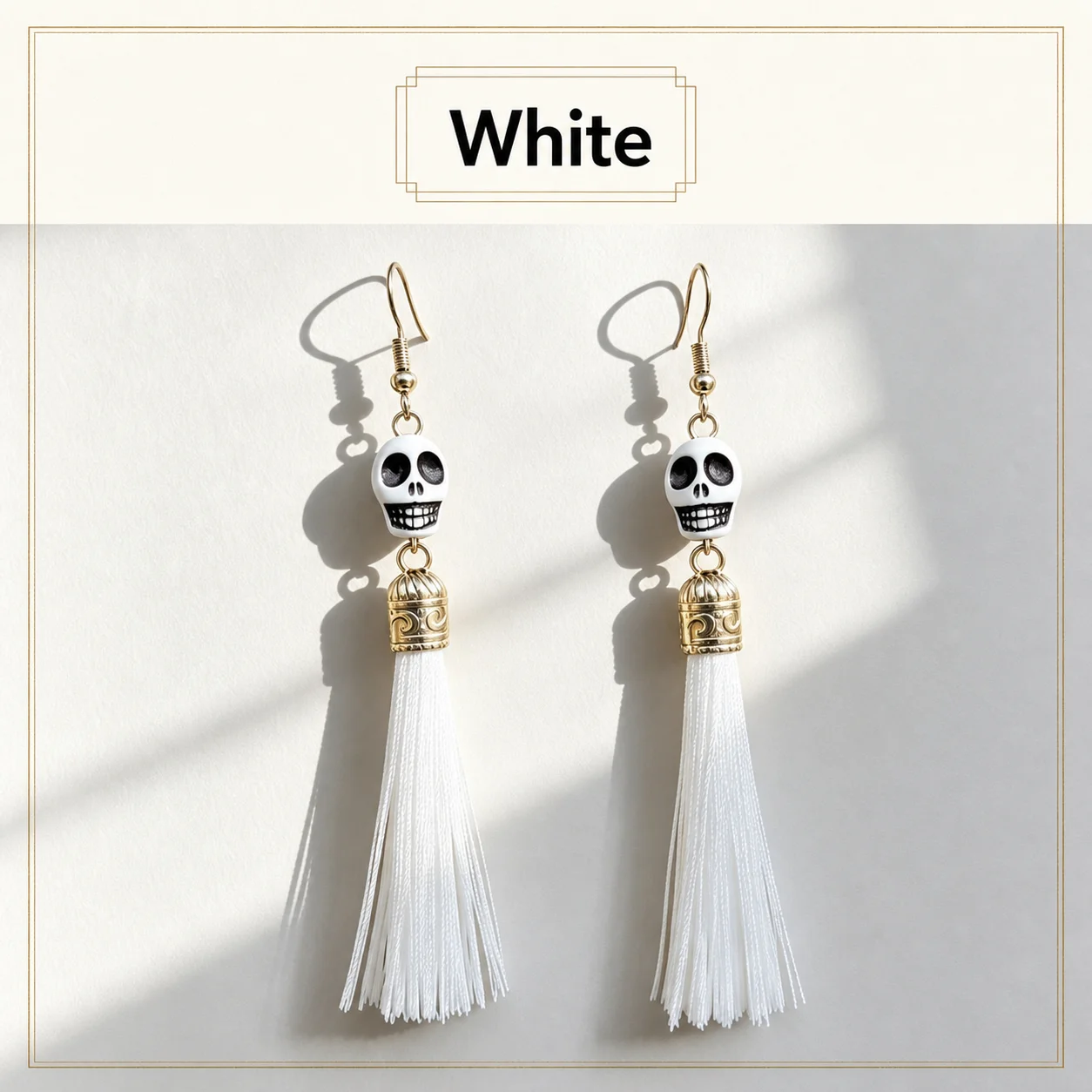 롱 태슬 귀걸이, 합금 해골 드롭 귀걸이, 할로윈 파티 - Tassel Earrings Boho 리뷰 및 가격
