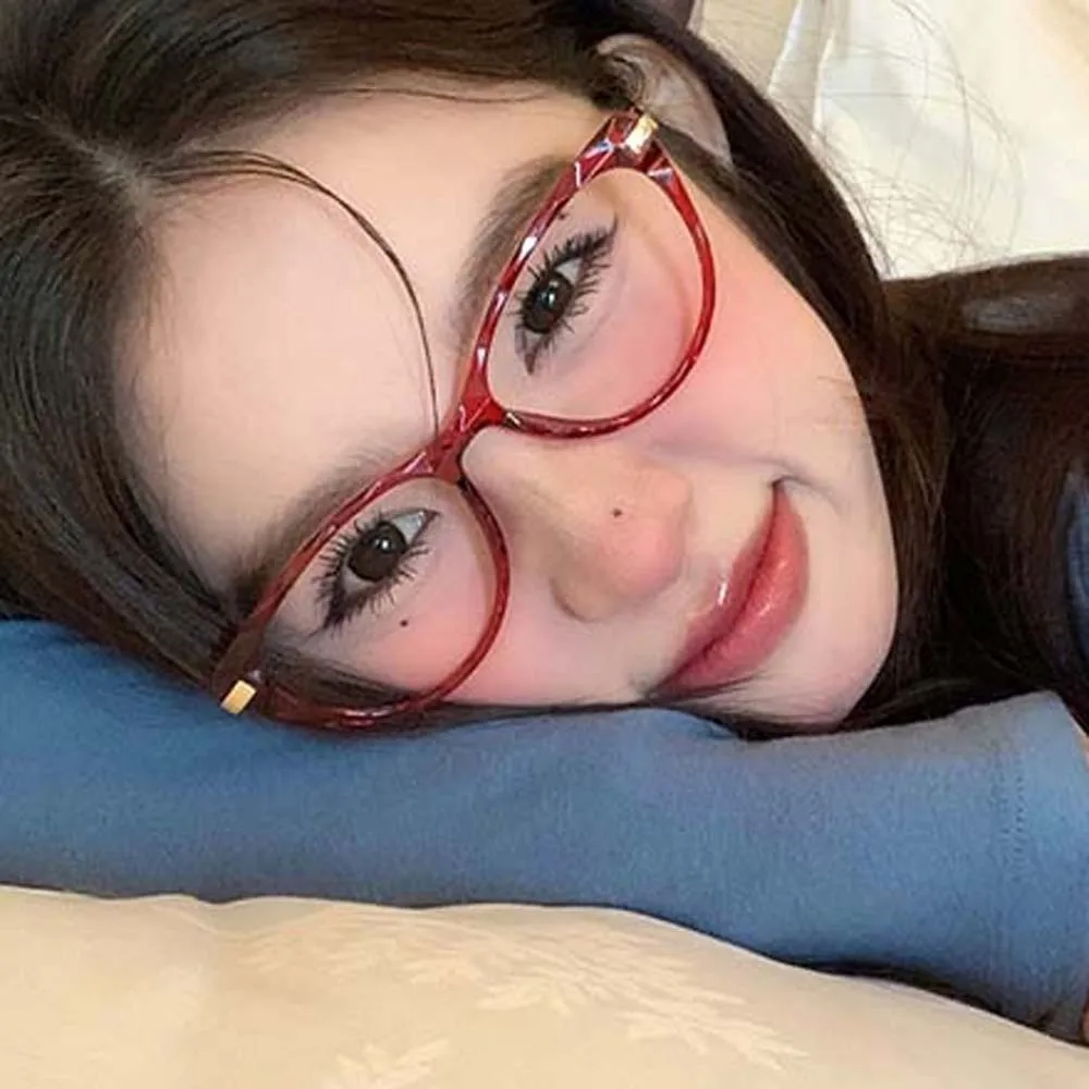Lightweight Anti Blue-lay Eyewear Leopard Print Thin-frame Cat Eye Glasses Alloy Costume Accessory Women Plain Glasses Gift