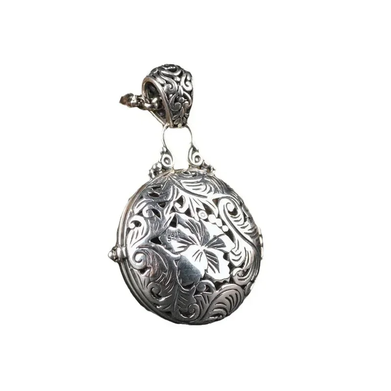 Collana con ciondolo scatola vuota apribile in argento placcato in argento per le donne regalo di gioielli per feste Casual eleganti alla moda