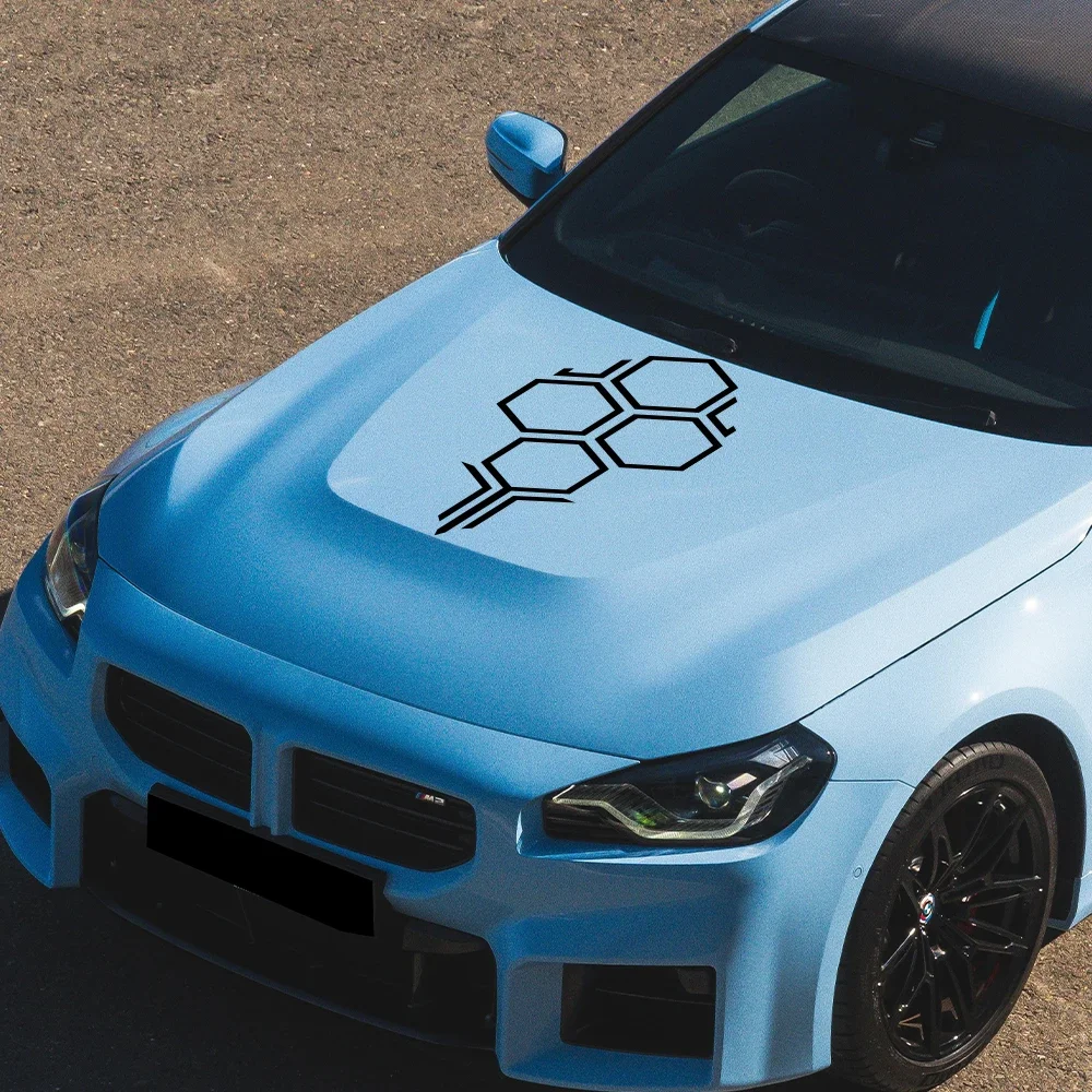 

Car Honeycomb Upper Cowl Car Vinly Decals Racing Stickers Tunning Wrap Accessories On Hood For Kia Audi Ford Auto Decoration