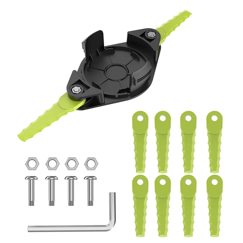 BHBD-Plastic Blades Trimmer Head For Ryobi 18V, 24V, And 40V RY40210, RY40210A Trimmers With 10 Quickload Blades