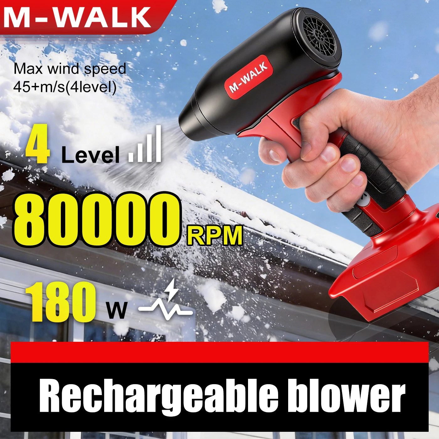 M-WALK 45M/S Brushless Turbo Jet Fan Cordless Electric Air Blower Violent Handheld Power Tool For Milwaukee 18V Battery Pins