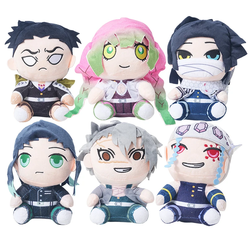 

Demon Slayer Q-version Plush Stuffed Toys Iguro Obanai Uzui Tengen Kanroji Mitsuri Anime Cartoon Figures Doll Kids Birthday Gift