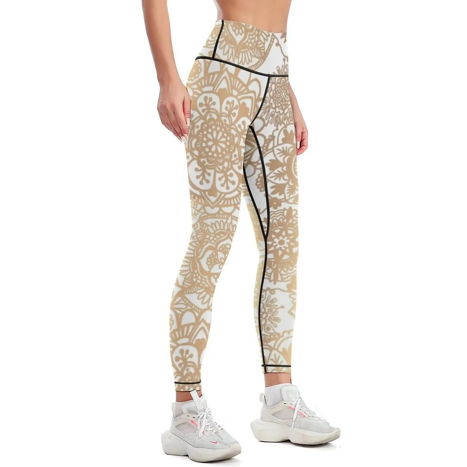 Gold Mandala Pattern Leggings gym's sportswear Sportswear woman gym sports shirts gym sports tennis for Womens Leggings