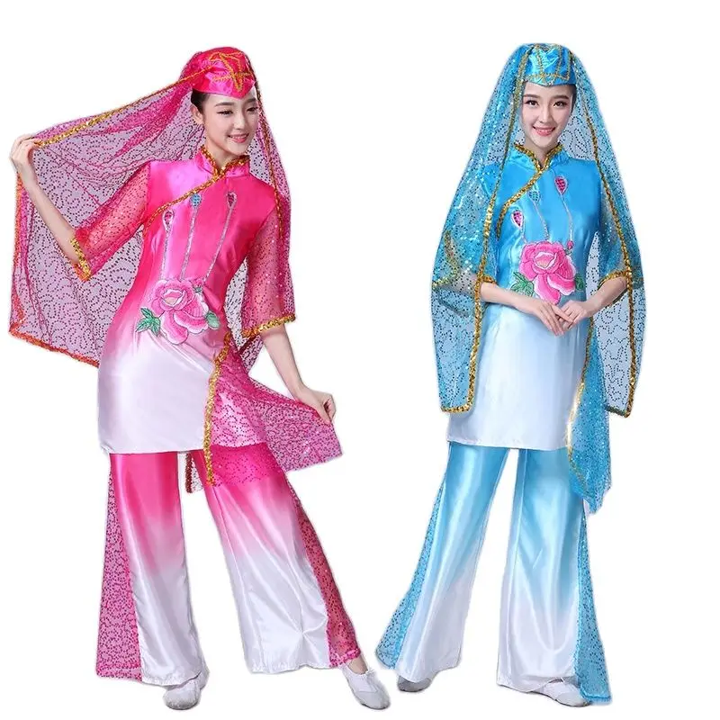 

Chinese Folk Dance Costume Traditional Ethnic Clothing sets Stage Wear Hmong Minority Performance Singer Clothes