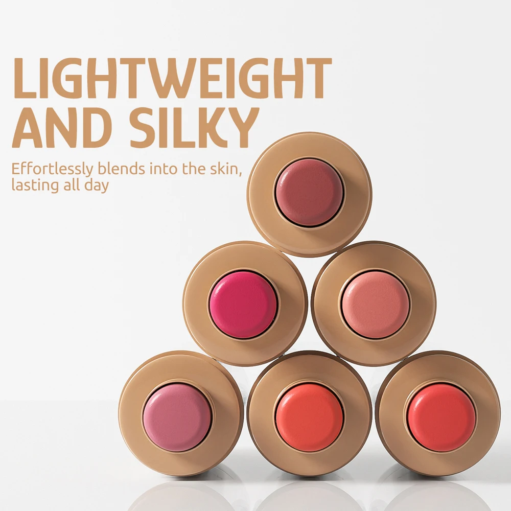 3-in-1 Matte Blush 6-Color Pocket Blush Stick, Matte Waterproof Lip & Cheek Duo, Creamy Natural Look,Face Makeup