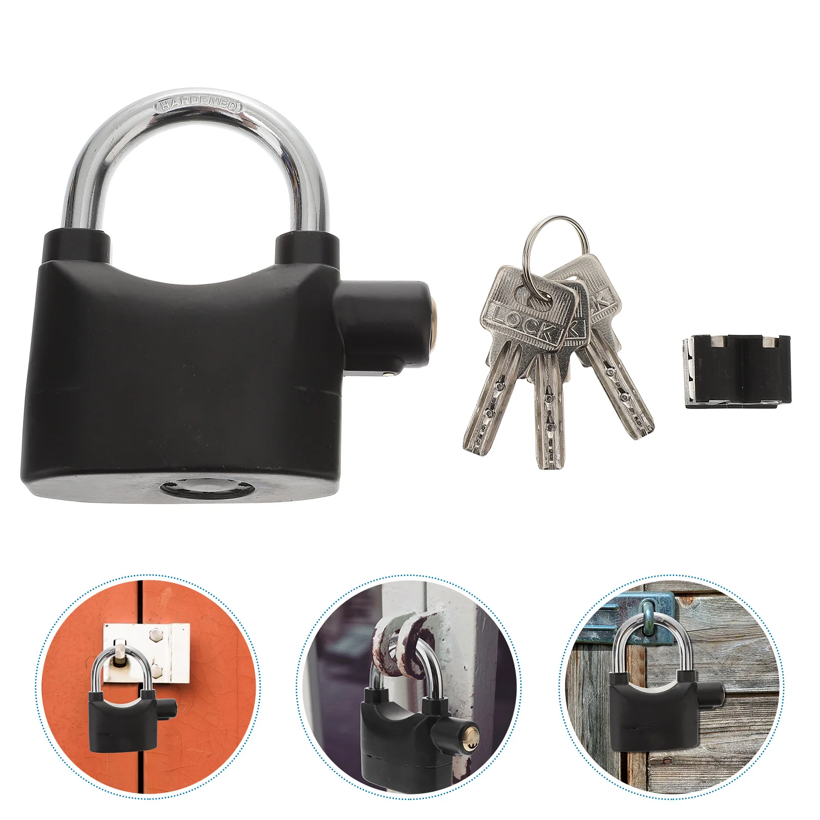 

2Pcs Bike Lock Security Padlock for Motorcycle Door Window 3 Keys Mini Motor Alarm Lock Portable Theft Proof Loud Sound