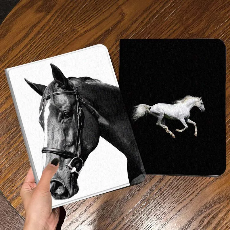 

Черный чехол для планшета с портретом головы лошади для Apple iPad Air Pro mini 1 2 3 4 5 6 7 8 9 11 M2 M3 M5 M4 5th 6th 7th 10th 11th, подарок