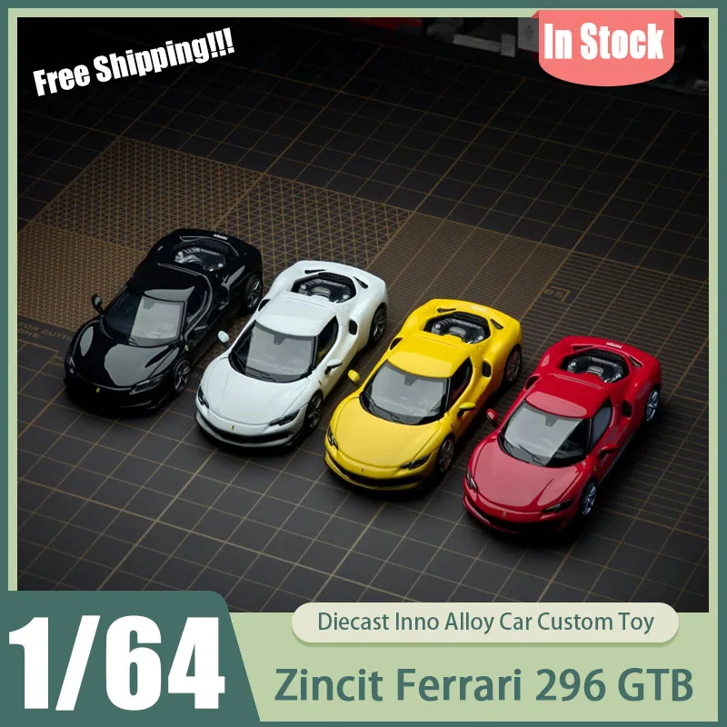 

New In Stock Zincit Model 1:64 296 Gtb Diecast Car Model Static Collectible Ornament For Sports Car Fans Toys Gift Christmas Kid
