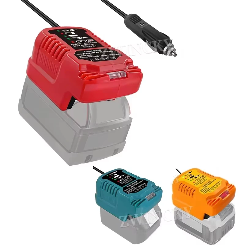 AC 12V/24V Li-ion Battery Mini Compact Car Vehicle Charger for Milwaukee/Makita/Dewal/Bosch/Einhel 18V Replacement Charger
