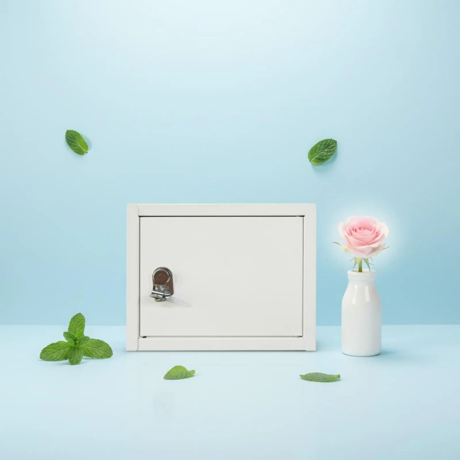 Wall Mounted Milk Box Lockable Locked Milk Box Locking Mailbox White Outdoor Storage Iron for Apartment Entrance