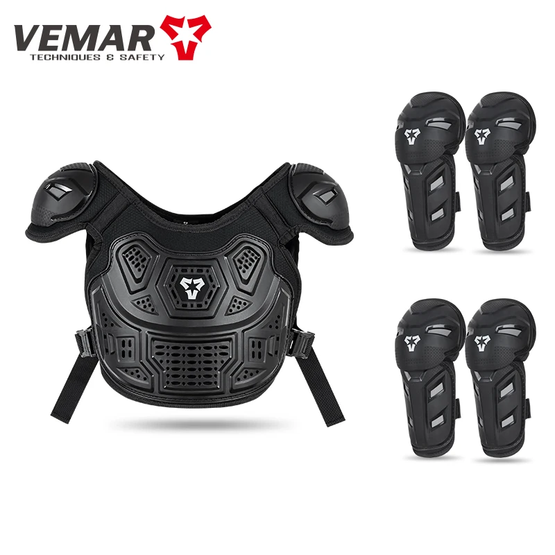 Kinderen Motorrijden Body Armor/Elleboog Kniebeschermer Kinderen Motocross Rugvest Borst Off-Road Moto Fietsen Beschermende uitrusting