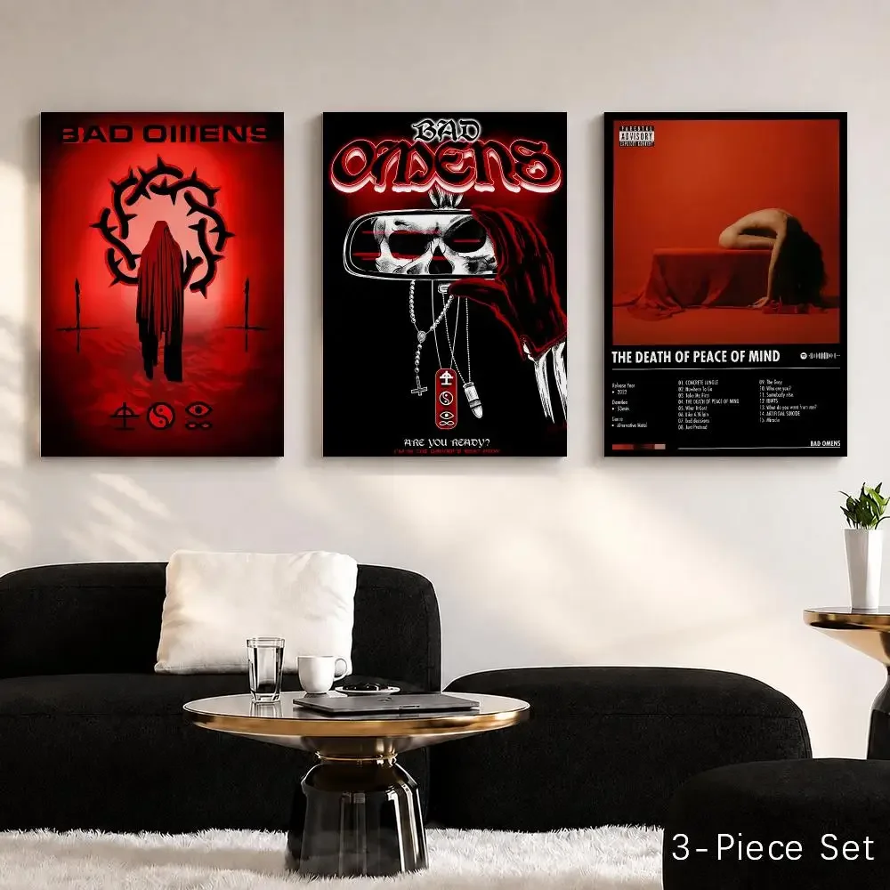 Band B-Bad O-Omens Framed Wall Painting Canvas Poster Wall Art HD Print Home Decor Room Decoration Artwork Gift Wood Frame