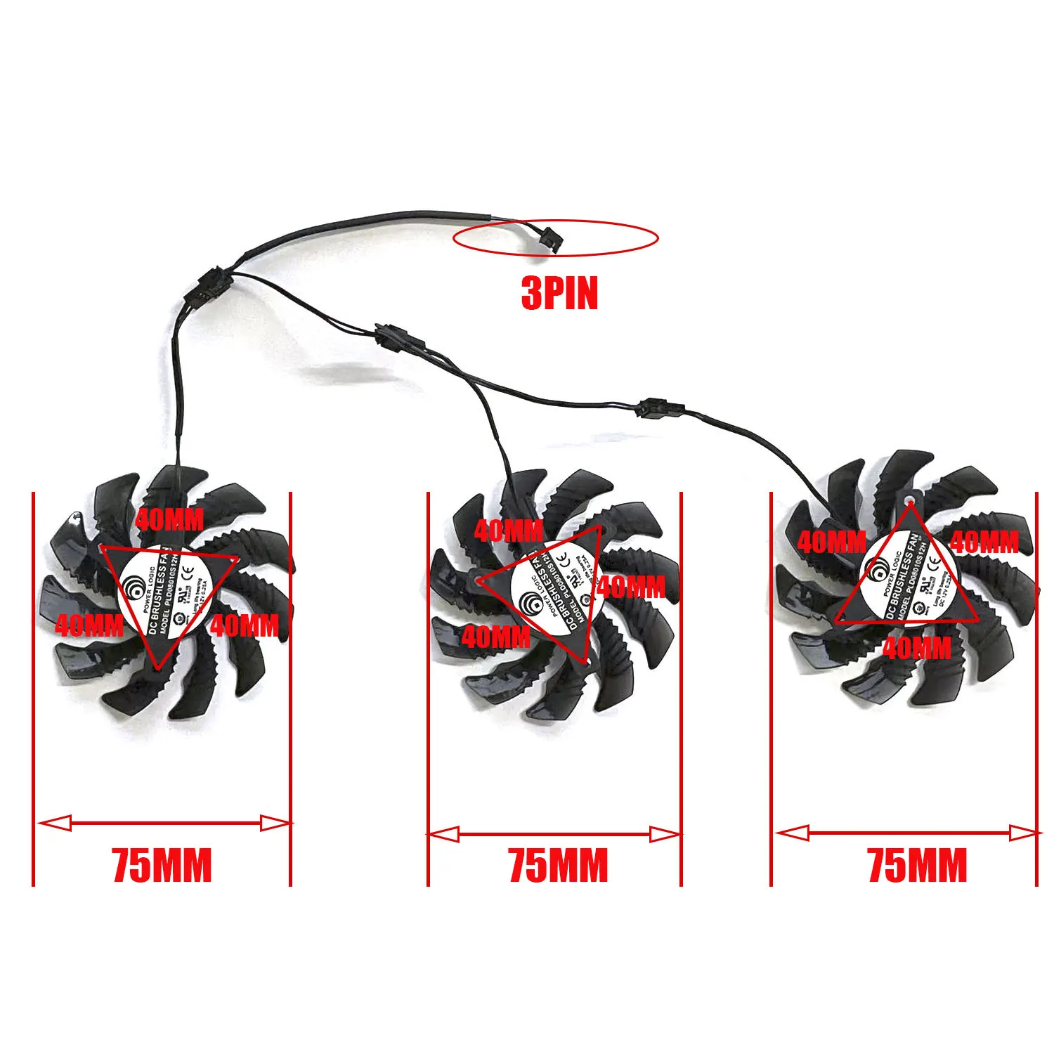 R9 290X 2Pin 3Pin Kühler Lüfter für Gigabyte AMD Radeon R9 270X 280X 290X WINDFORCE 3X Grafikkarte Lüfter 75mm T128010SM PLD08010S12H