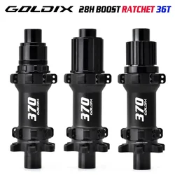 GOLDIX M370 6-bolt disc brake 28 hole straight pull ratchet 36T BOOST mountain bike hub, suitable for SHIMANO, SRAM, and SWISS