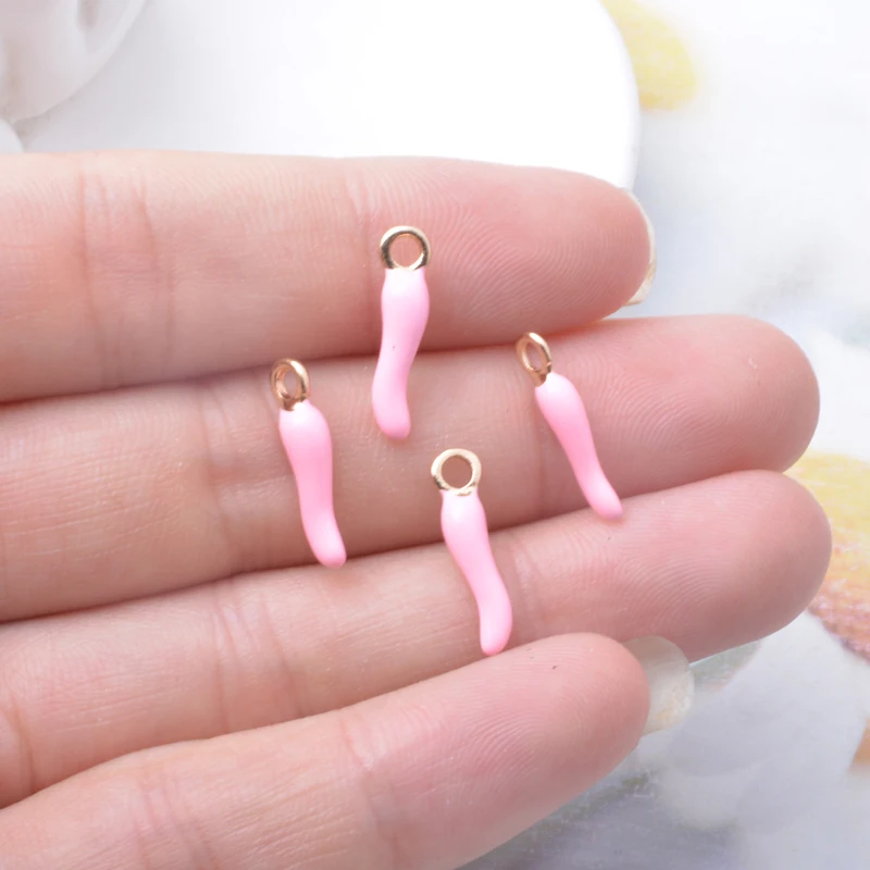 20 Stück beidseitig emaillierte Pfefferanhänger aus Legierung, rote Chili-Anhänger für DIY-Schmuck- und Ohrringherstellung – Detail 5