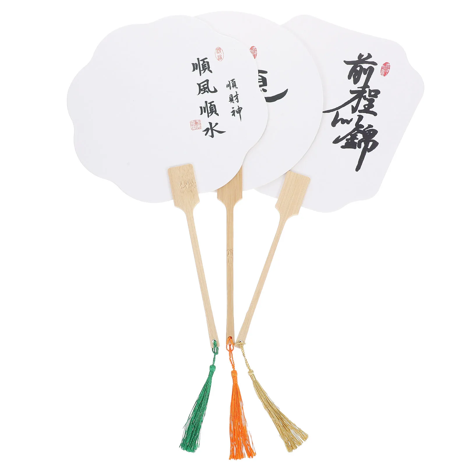 

3pcs Ancient Style Fans Chinese DIY Handheld Craftsmanship Graduation Gifts Lightweight Materials Elegant