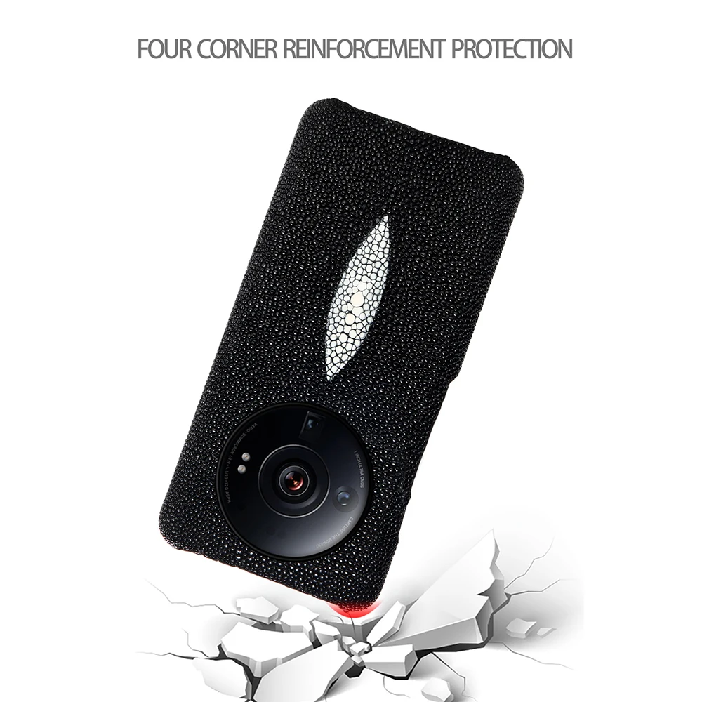 

Роскошный чехол LANGSIDI из натуральной кожи ската для Poco F7 Ultra X7 Pro F7Pro X7Pro, противоударный защитный чехол на половину упаковки, задняя крышка