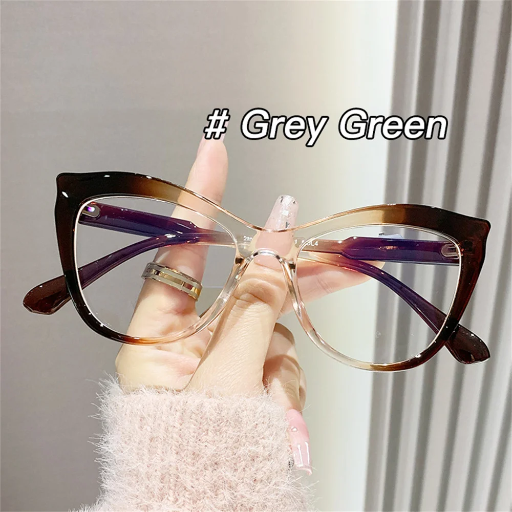 Women Cat Eye Glasses Fashion Gradient Color Eyeglass Frame Anti Blue Light Glasses Computer Goggles Blue Light Blocking Eyewear