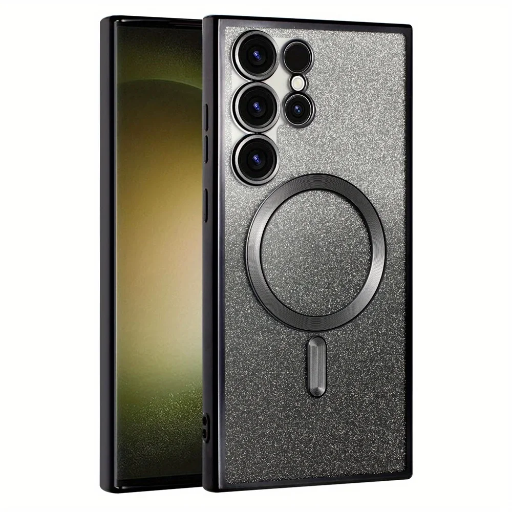 Glitzer-Magnet-Hülle für Samsung Galaxy S25 Ultra S24 FE S23 S22 S21 S26 Plus A56 A36 A17 Kabellose Glänzende Weiche Galvanisierte Abdeckung – Detail 10