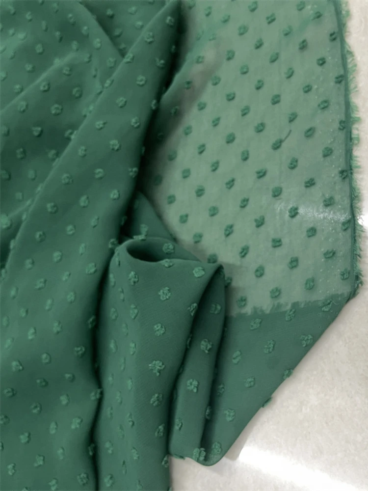 Chiffon Fabric for Polka Dot Jacquard Dress Shirt Fabrics Diy Sewing Wholesale Cloth Per Meter Polyester Material