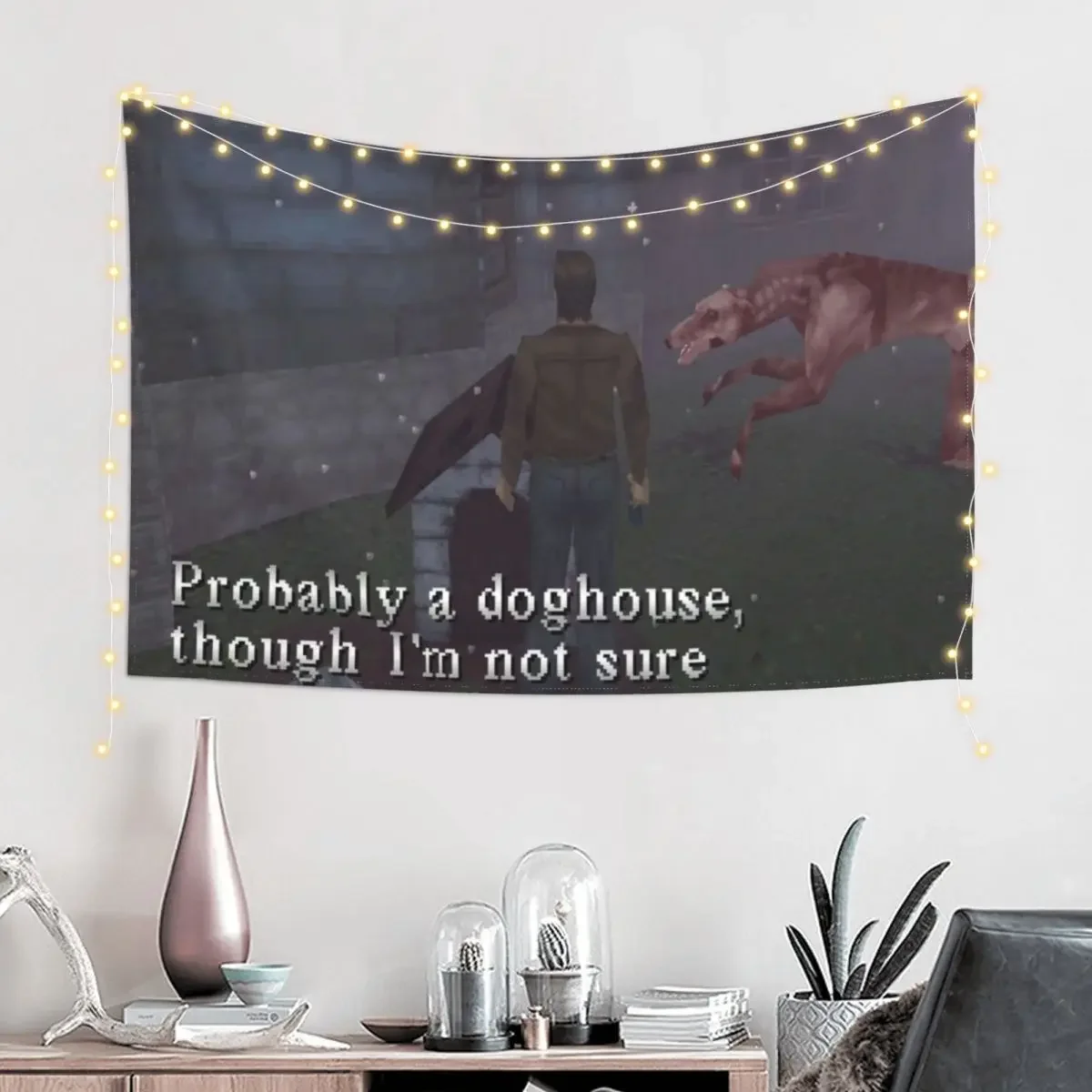 Silent Hill 1 Harry Mason Probably A Doghouse Meme Tapestry Wall Decorations Home Decoration Tapestry