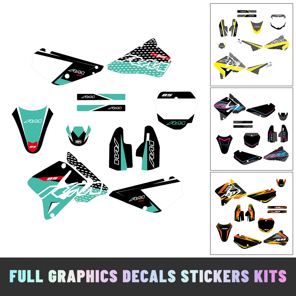 

Наклейки для мотокросса, подходящие для RM85 RM 85 2002-2015, декоративные наклейки на заднюю панель, комплекты декоративных элементов