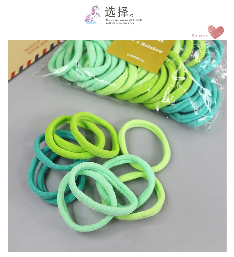 50pcs Elastic Hair Bands Girls Hair Accessories Colorful Women Nylon Headband Kids Ponytail Holder Scrunchie Ornaments Gift