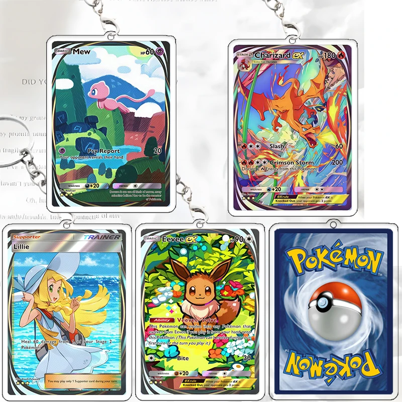 

Брелок для ключей с поддержкой Ex Cards Serena Charmander TCG STAGE 2, погружной Ptcg, игровой реквизит, декор для сумки, брелок, подвески, подарок Gengar