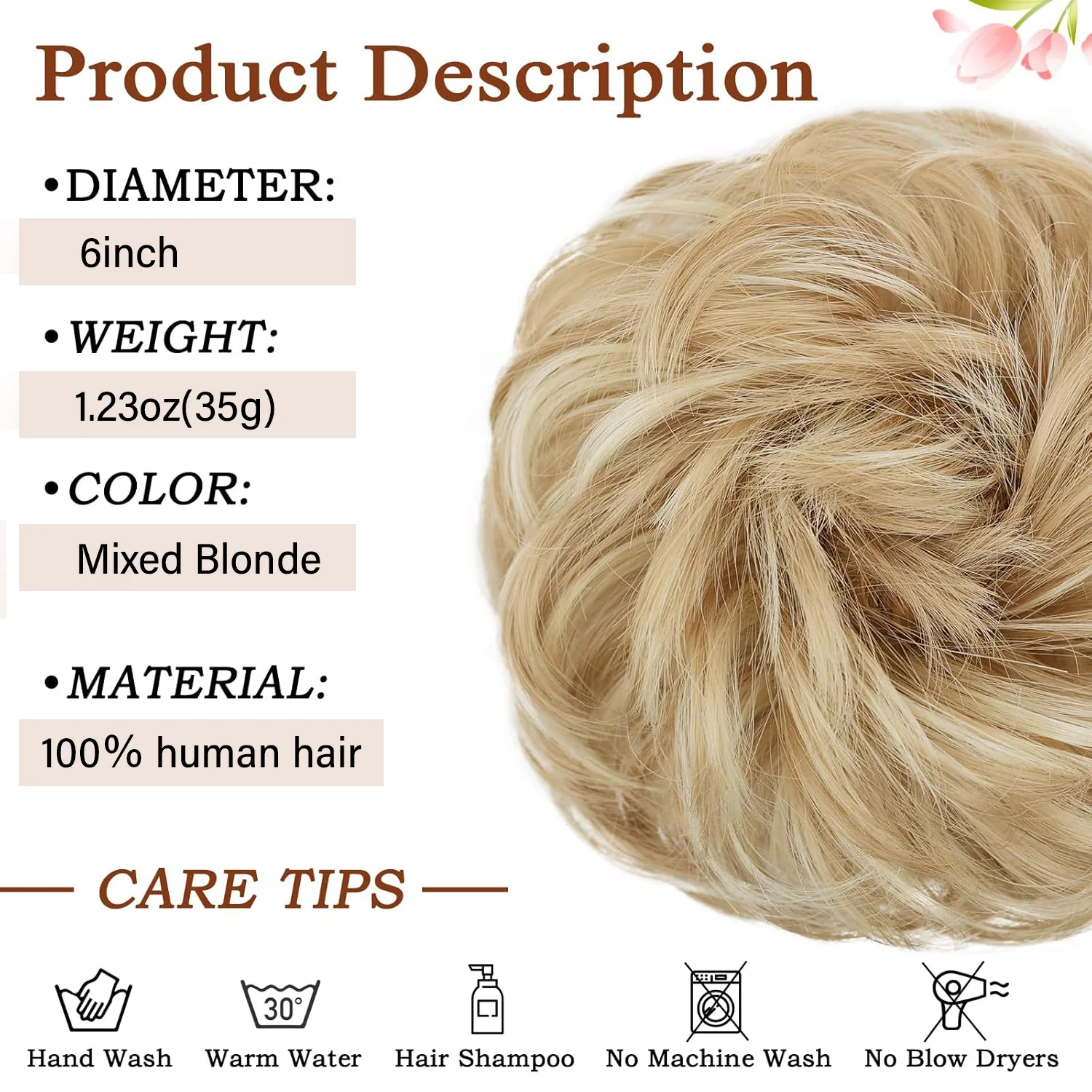 613 #   Sanggul Rambut Manusia Donat Gelombang Sanggul Rambut Manusia untuk Wanita 1B #   Harga Grosir Ekstensi Rambut Coklat Abu-abu