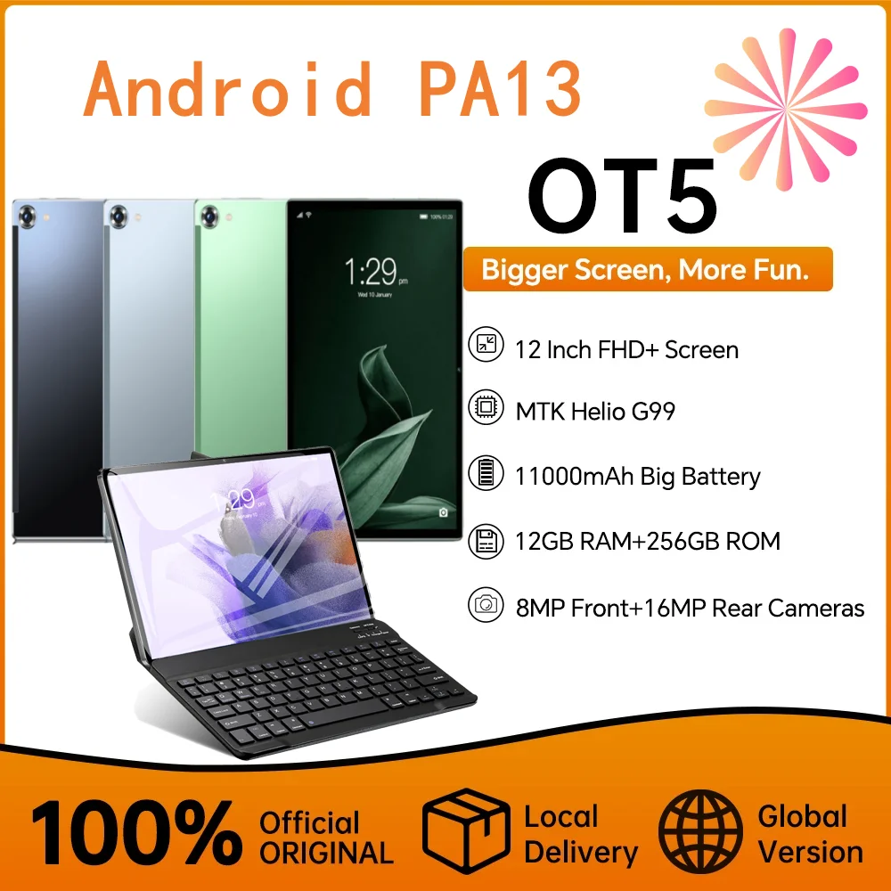 New PA13 10.1-inch 8GB RAM 256GB ROM Tablet MTK6797 CPU 24/48MP 2560*1600 IPS 4K Bluetooth 5.0 5G GPS  WIFI Android 12 Tablet PC