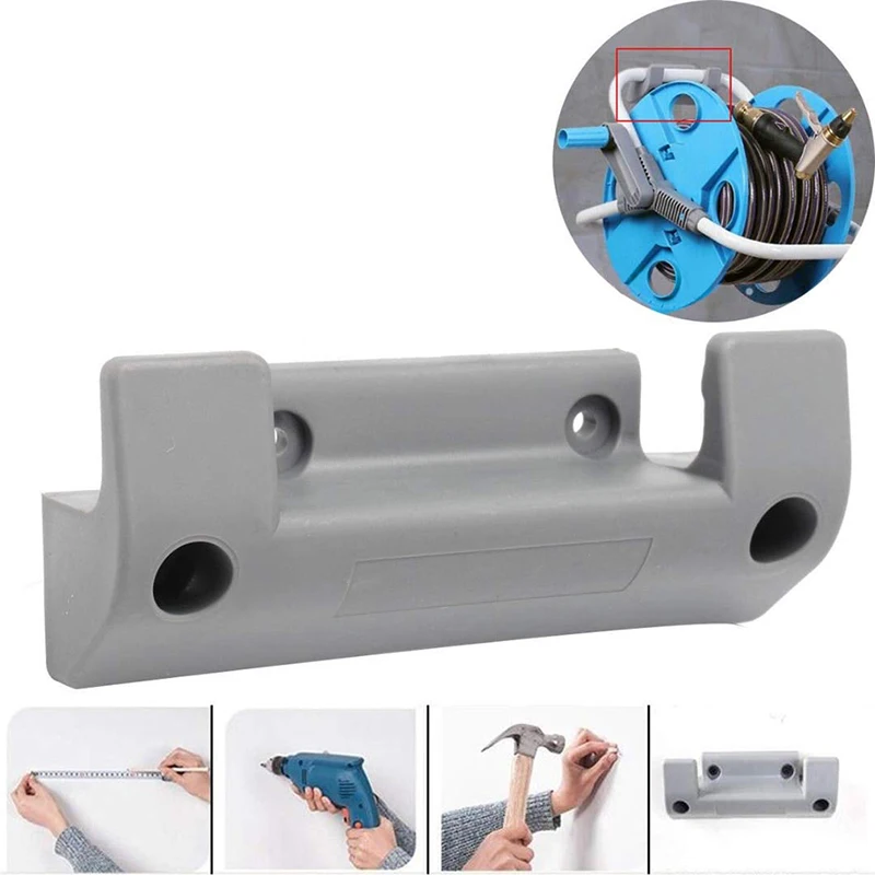 1Pc Garden Hose Reel Holder Pvc Wall Mounted Hanger Storage Hook Rack Reel Pipe Holder With 4 Piece Extension Screws