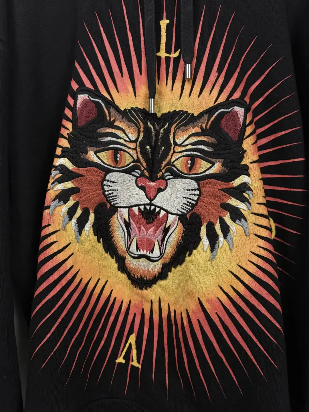 American Retro Motorcycle Hoodies Men Streetwear Sweatshirt Tops Goth Y2k Heavy-duty Animal Embroidery Tracksuit Men Clothing