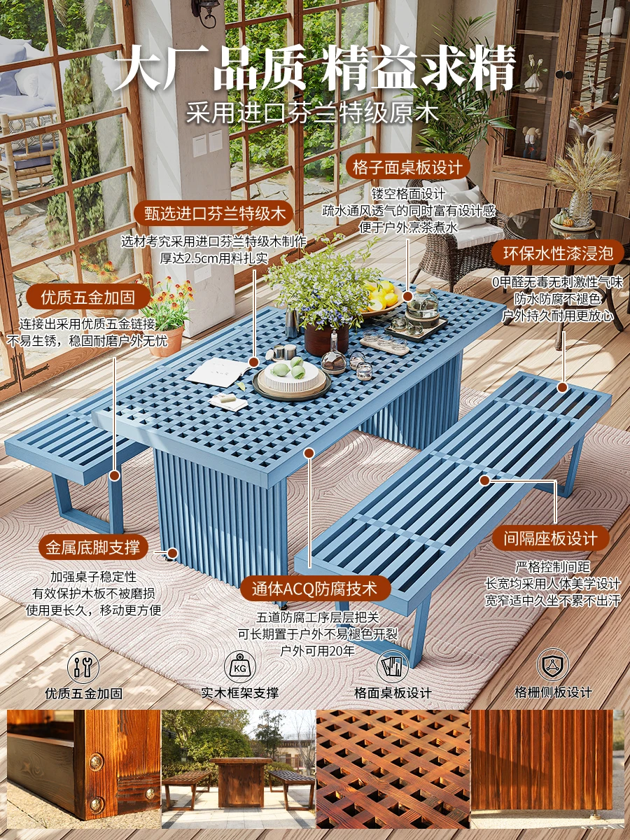 

Nordic balcony casual white outdoor tables and chairs villa courtyard one table and two chairs