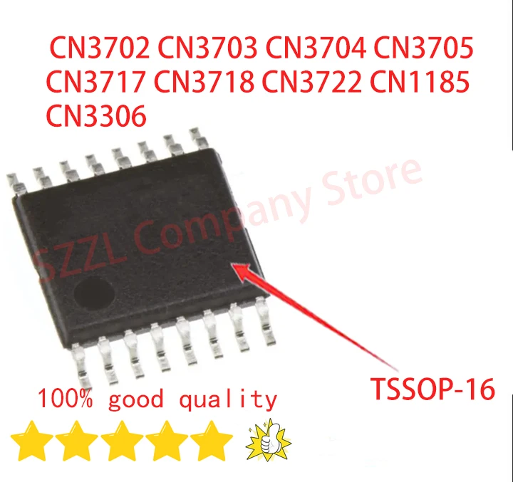 5/PCS New Original CN3702 CN3703 CN3704 CN3705 CN3717 CN3718 CN3722 CN1185 CN3306 TSSOP16 Lithium battery charging chip In Stock