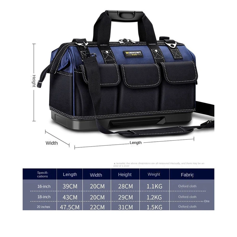 Multifunctional Tool Bags Oxford Cloth Electrician Bags Waterproof And Wear-Resi 18Inch 1 PCS