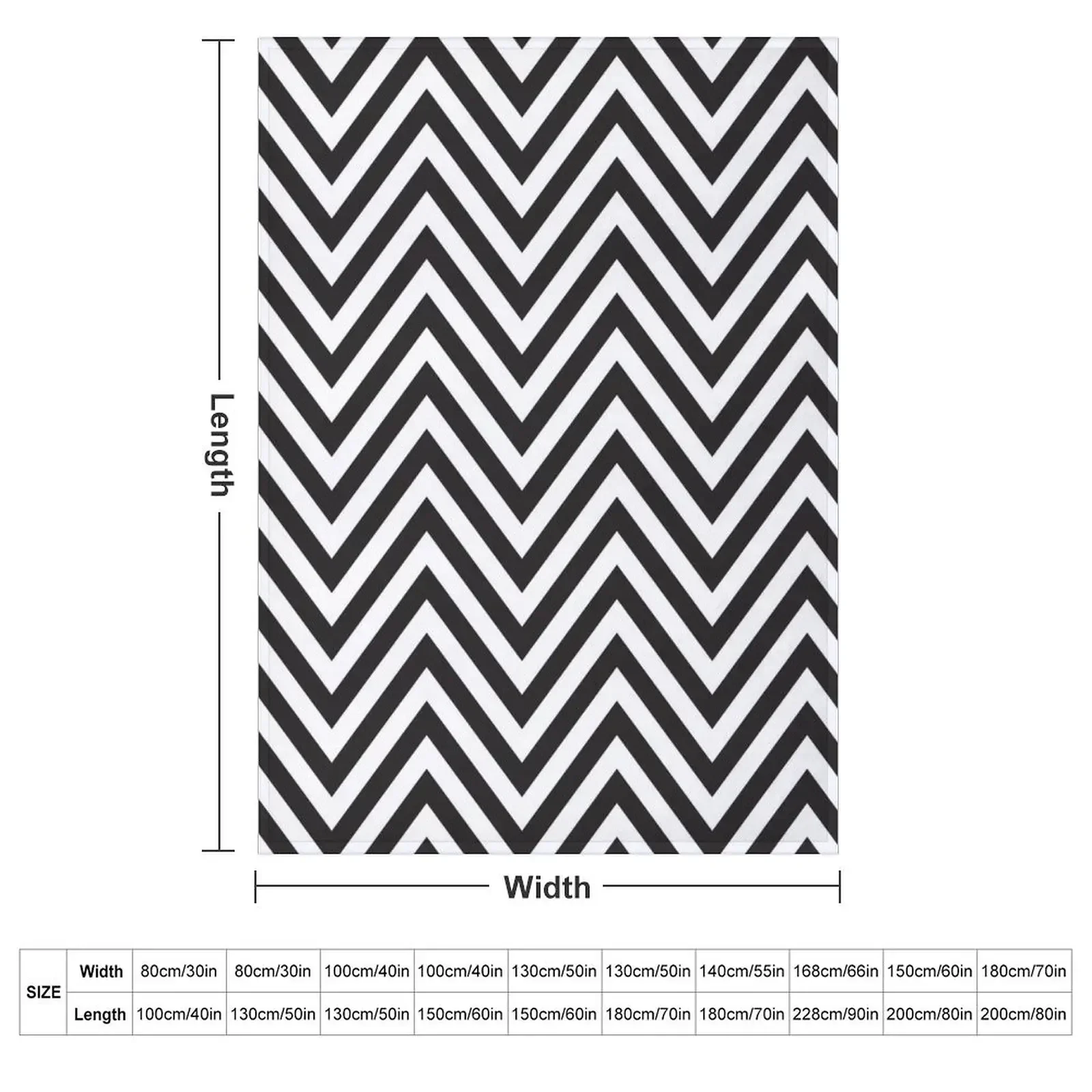 MODERN CHEVRON PATTERN bold monochrome black + white Throw Blanket couch cozy soft plush fuzzy picnic outdoor blanket