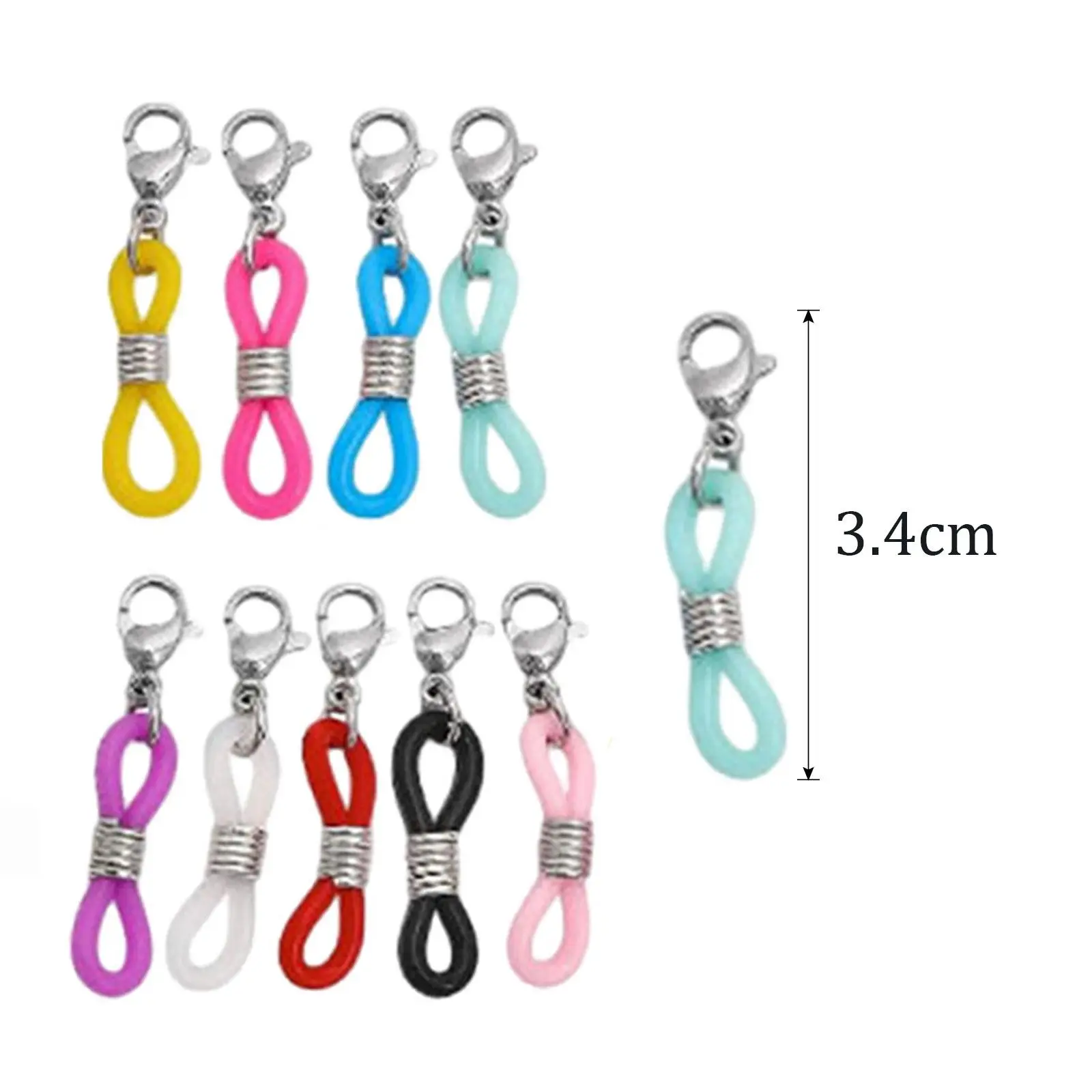 36Pcs Eyeglass Chain Ends for Glasses Strap, Glasses Holder, Eyeglasses Strap Silicone Strap Holder Chain Loops Ends Retainer