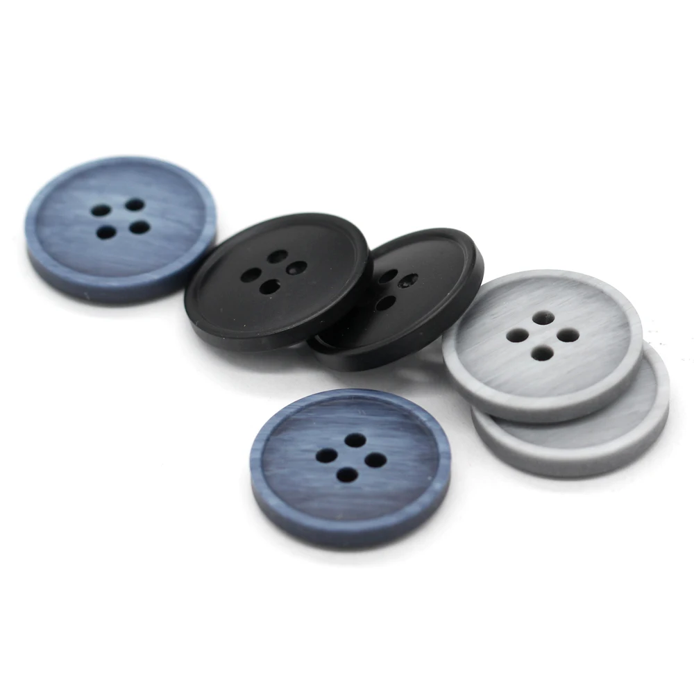 EQUBO 10Pcs 15/20mm Round Black Blue Grey Resin Buttons for Clothing Fashion Men Coat Suit Jacket Sewing Accessories Wholesale