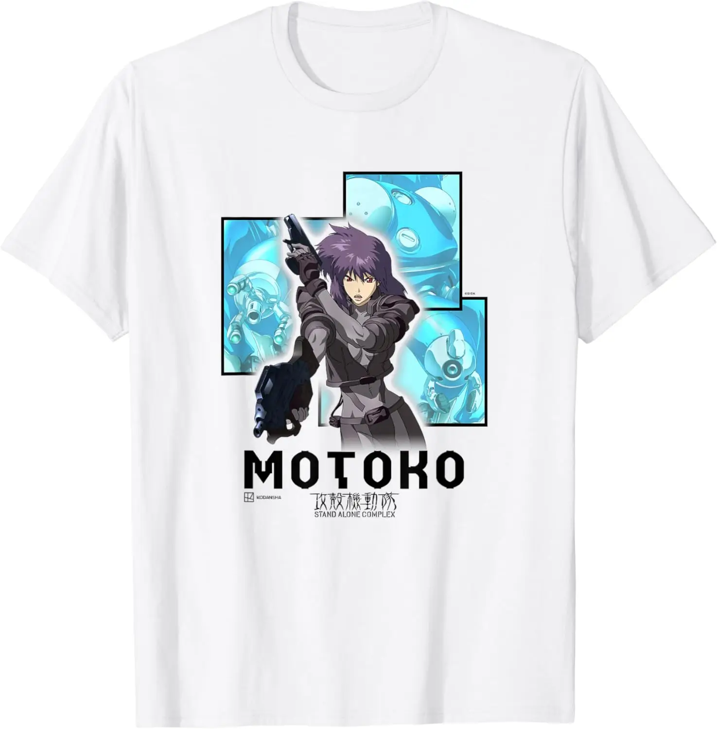 Ghost in the Shell: Stand Alone Complex Motoko Battle T-Shirt Men Women Clothes Oversized Cotton Tees