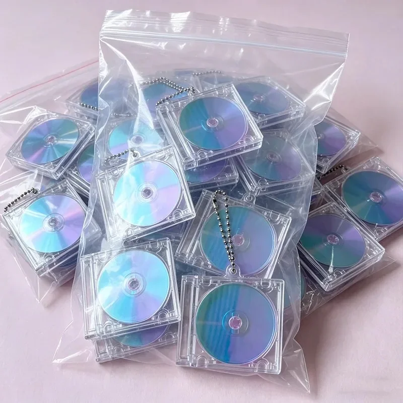 1/10Pcs NFC Mini CD Case Keychain Blank Album DIY Commemorative Peripheral Keyring Car Backpack Key Pendant Hanging Decoration
