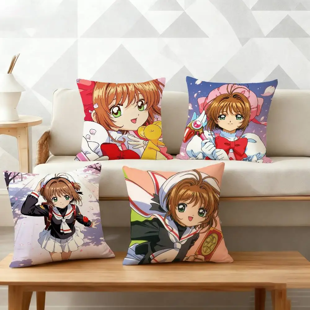 

S-Sakura Kinomoto Pillow Case for Sofa Living Room Home office Decor Protective Cover
