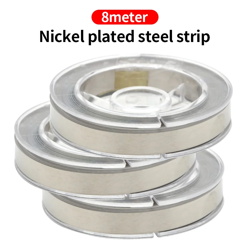 8 Meter 18650 Li-ion Battery Nickel Sheet Plate Nickel Plated Strip Connector 0.15mm Steel Belt Spot Weld Machine Battery Welder