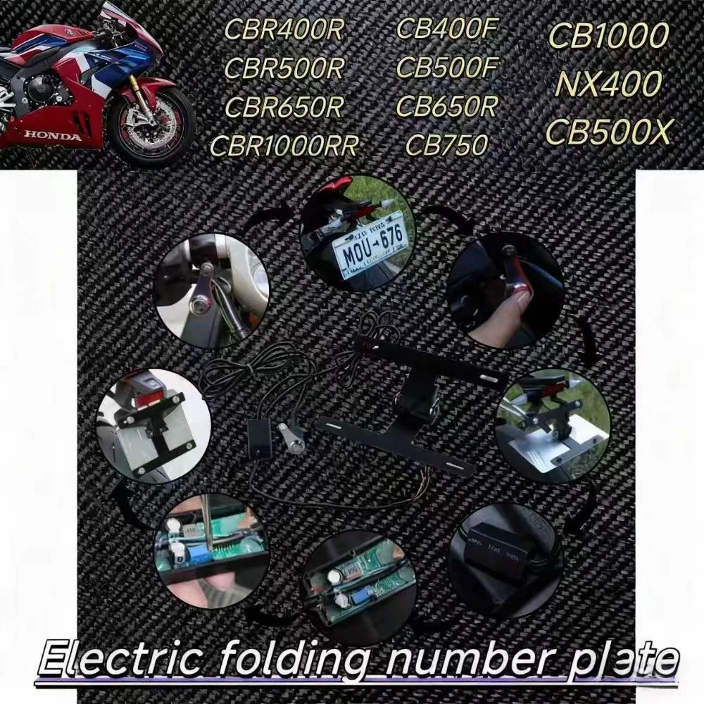 

Advanced Adjustable License Plate Button Switch for Honda CBR1000RR CBR650R 500R 400R CB650R 500F CB750 CB1000 500X NX400