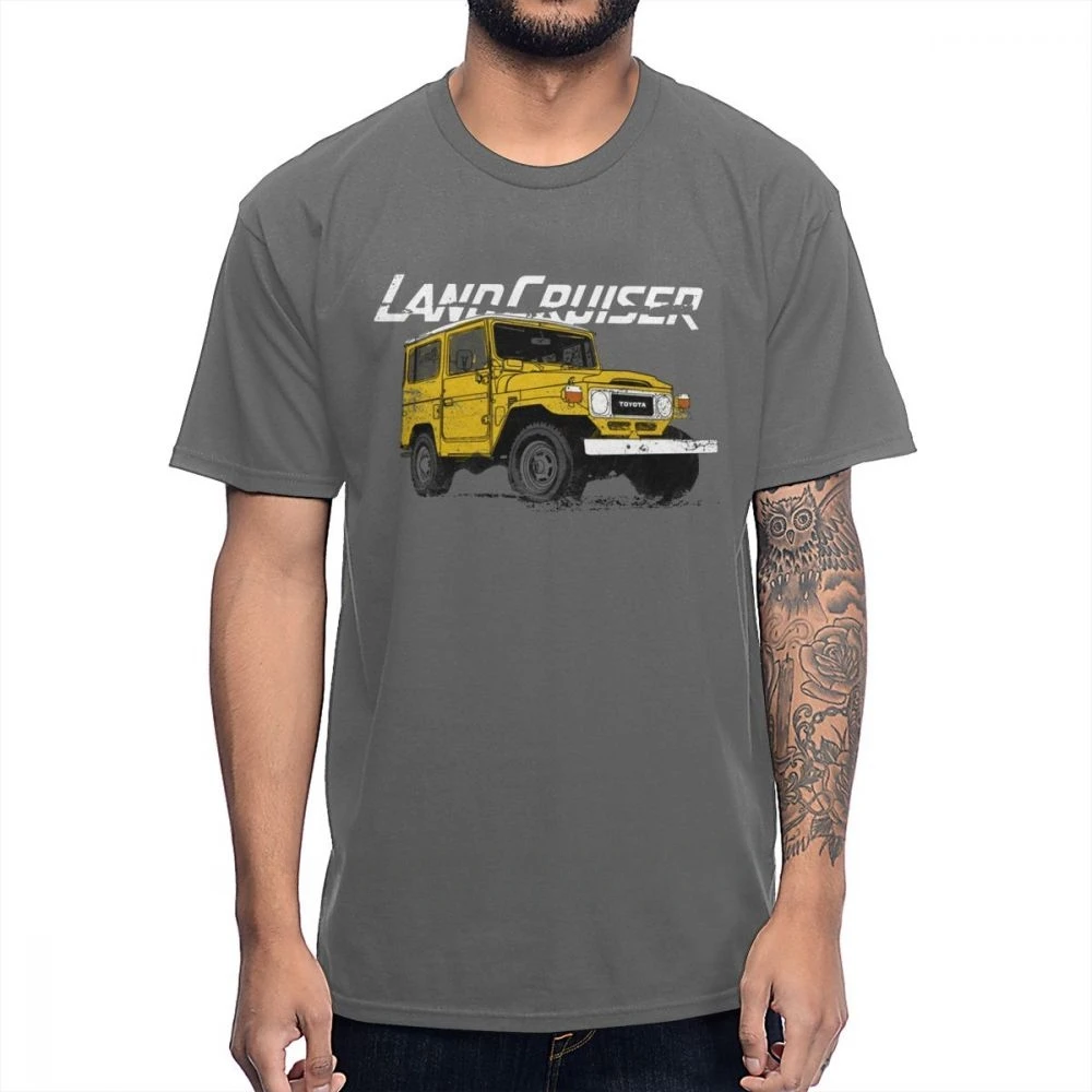 Man Popular Streetwear 100% Cotton Tee Shirt Summer Leisure Camiseta Casual Man FJ40 Land Cruiser T Shirt