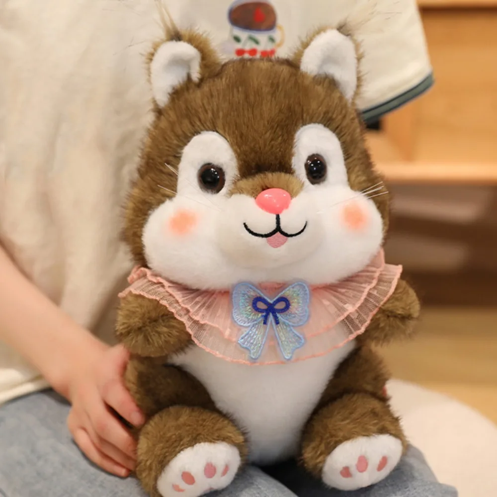 

Desktop Decoration Bow Knot Plush Squirrel Doll Animal Cartoon Squirrel Plush Toy Soft Cute Squirrel Plush Doll Boys Girls