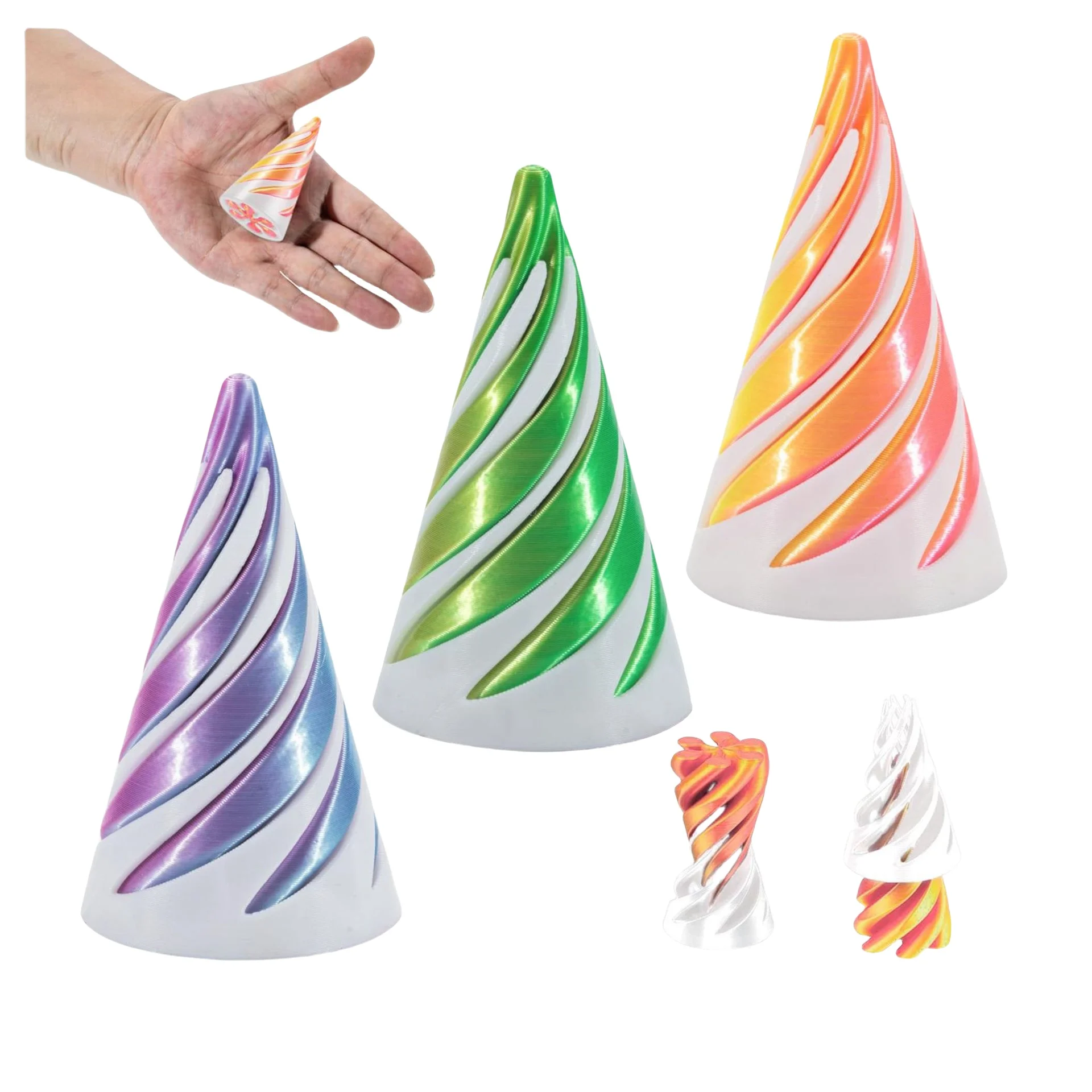 

3D печатный Непоседа декомпрессионный вращающийся музыкальный пазл двухцветный вихревой спиральный орнамент на кончиках пальцев игрушка