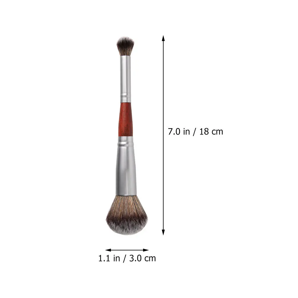 2 pièces pinceau de maquillage à Double extrémité fibre douce Dense Compact Portable ombre à paupières Blush poudre outil pinceau de maquillage outil de poudre libre