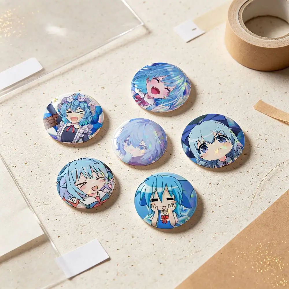 Cirno Touhou Project Anime Badges 25 32 44 58 75 Mm Round Cosplay Pin Bag Decor Fans Collect Friends Gifts Brooch Souvenir